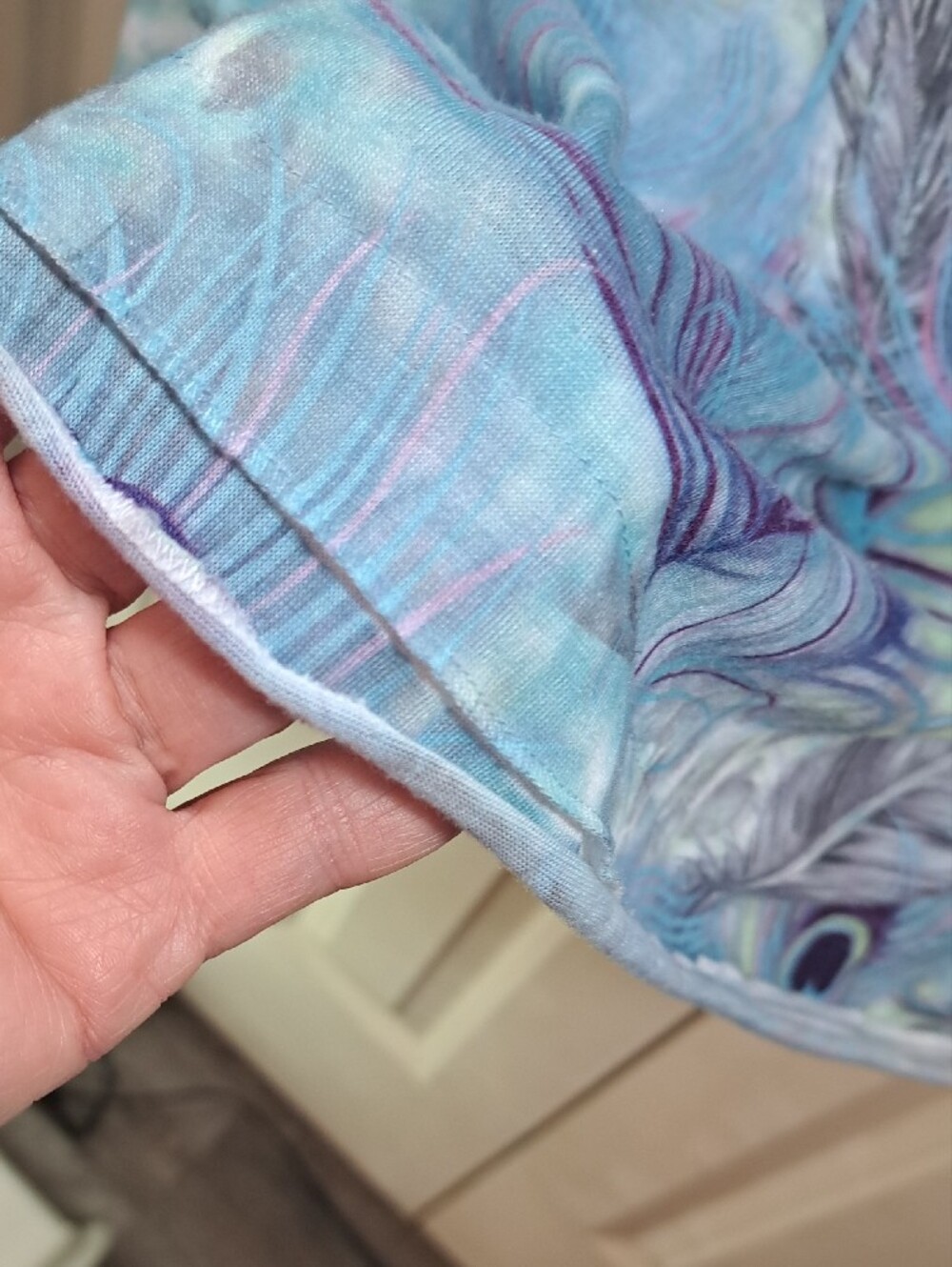 Toffee n' Apple Blue Peacock-Print V-Neck Tunic - Picture 7 of 8
